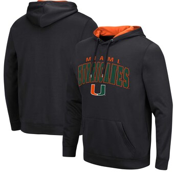 Men's Colosseum Black Miami Hurricanes Resistance Pullover Hoodie